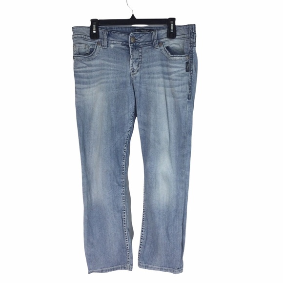 Silver Jeans Suki Capri Light Wash Bootcut Blue Denim Jeans Womens Size W30 - Picture 1 of 9